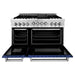 ZLINE 48 Inch 6.0 cu. ft. Range with Gas Stove and Gas Oven In Stainless Steel and Blue Matte Door RG-BM-48