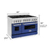 ZLINE 48 Inch 6.0 cu. ft. Range with Gas Stove and Gas Oven In Stainless Steel and Blue Matte Door RG-BM-48