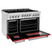 ZLINE 48 Inch 6.0 cu. ft. Range with Gas Stove and Gas Oven In Stainless Steel and Red Matte Door RG-RM-48