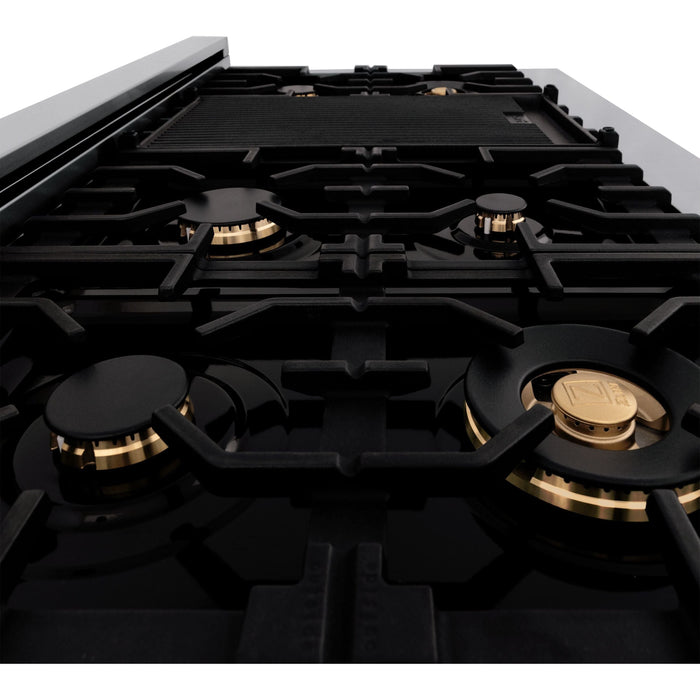 ZLINE 48 Inch 6.0 cu. ft. Range with Gas Stove and Gas Oven In Stainless Steel with Brass Burners RG-BR-48