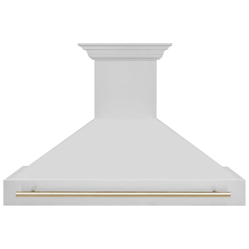 ZLINE 48 Inch Autograph Edition Stainless Steel Range Hood with Gold Handle 8654STZ-48-G