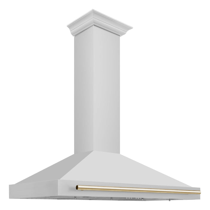 ZLINE 48 Inch Autograph Edition Stainless Steel Range Hood with Gold Handle, KB4STZ-48-G