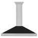 ZLINE 48 Inch DuraSnow® Stainless Steel Range Hood with Black Matte Shell and Stainless Steel Handle, KB4SNX-BLM-48