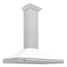 ZLINE 48 Inch DuraSnow® Stainless Steel Range Hood with White Matte Shell and Stainless Steel Handle, KB4SNX-WM-48