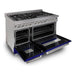 ZLINE 48-Inch Professional Dual Fuel Range In DuraSnow Stainless with Blue Matte Door RAS-BM-48