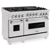 ZLINE 48" Range 6.0 cu. ft. with Gas Stove and Gas Oven in DuraSnow® Stainless Steel, RGS-SN-48