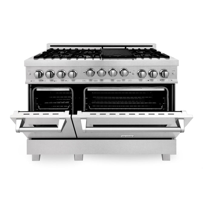 ZLINE 48" Range 6.0 cu. ft. with Gas Stove and Gas Oven in DuraSnow® Stainless Steel, RGS-SN-48