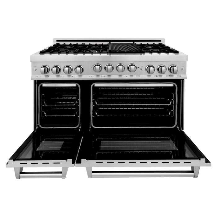 ZLINE 48" Range 6.0 cu. ft. with Gas Stove and Gas Oven in DuraSnow® Stainless Steel, RGS-SN-48