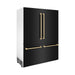 ZLINE 60" Autograph 32.2 cu. ft. Built-in Refrigerator with Internal Water and Ice Dispenser in Black Stainless Steel with Champagne Bronze Accents, RBIVZ-BS-60-CB