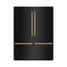 ZLINE 60" Autograph 32.2 cu. ft. Built-in Refrigerator with Internal Water and Ice Dispenser in Black Stainless Steel with Gold Accents, RBIVZ-BS-60-G