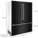 ZLINE 60" Autograph 32.2 cu. ft. Built-in Refrigerator with Internal Water and Ice Dispenser in Black Stainless Steel with Gold Accents, RBIVZ-BS-60-G