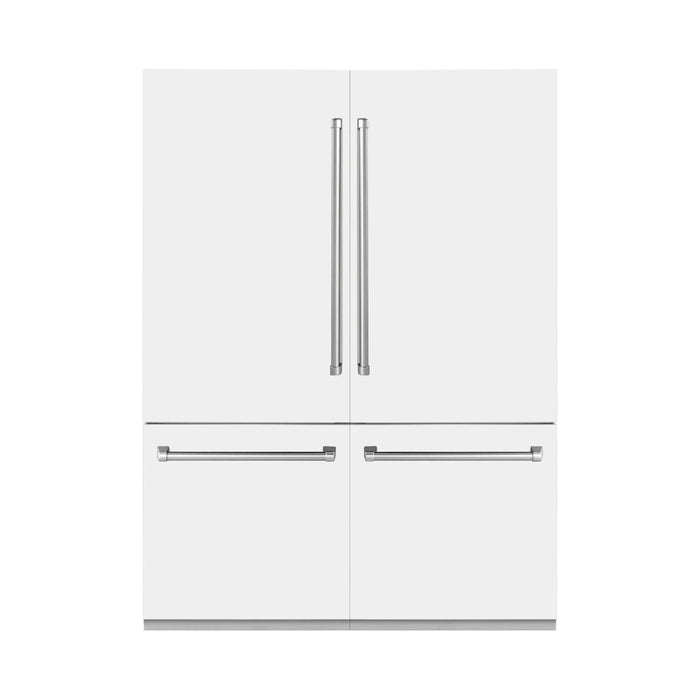 ZLINE 60 In. 32.2 cu. ft. Built-In Refrigerator with Internal Water and Ice Dispenser in White Matte, RBIV-WM-60