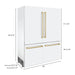 ZLINE 60 In. 32.2 cu. ft. Built-In Refrigerator with Internal Water and Ice Dispenser in White Matte with Champagne Bronze Accents, RBIVZ-WM-60-CB