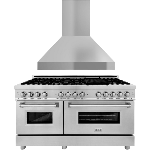 ZLINE 60 in. Dual Fuel Range & 60 in. Range Hood Appliance Package 2KP-RARHC60