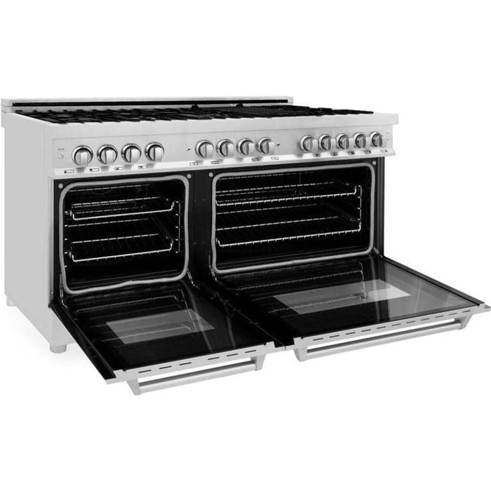 ZLINE 60 in. Dual Fuel Range & 60 in. Range Hood Appliance Package 2KP-RARHC60