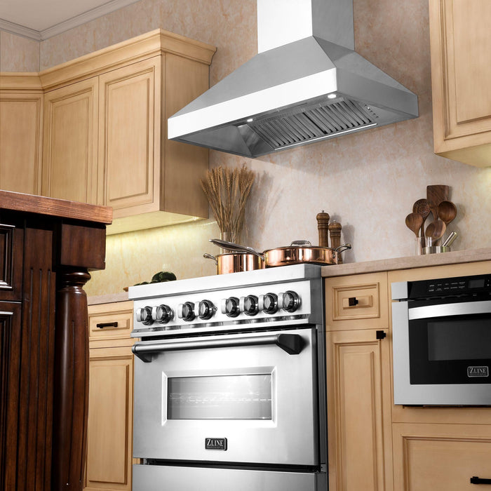 ZLINE 60 in. Professional Convertible Vent Wall Mount Range Hood In Stainless Steel 597-60