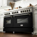 ZLINE 60 In. Professional Dual Fuel Range in DuraSnow®Stainless Steel with Black Matte Door, RAS-BLM-60