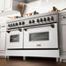 ZLINE 60 In. Professional Dual Fuel Range in DuraSnow®Stainless Steel with White Matte Door, RAS-WM-60