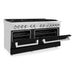 ZLINE 60 In. Professional Dual Fuel Range in Stainless Steel with Black Matte Door, RA-BLM-60