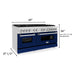 ZLINE 60 In. Professional Dual Fuel Range in Stainless Steel with Blue Gloss Door, RA-BG-60