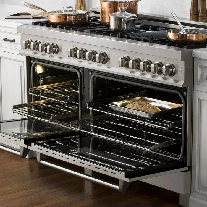 ZLINE 60 In. Professional Dual Fuel Range in Stainless Steel with DuraSnow®Stainless Steel Door, RA-SN-60