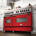 ZLINE 60 In. Professional Dual Fuel Range in Stainless Steel with Red Matte Door, RA-RM-60