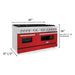 ZLINE 60 In. Professional Dual Fuel Range in Stainless Steel with Red Matte Door, RA-RM-60