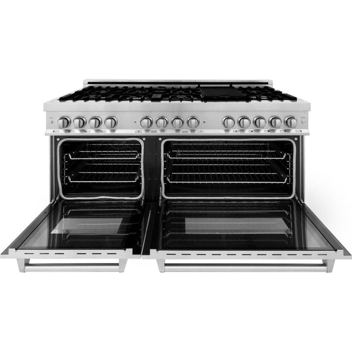 ZLINE 60 in. Professional Gas Burner and 7.4 cu. ft. Electric Oven In Stainless Steel RA60