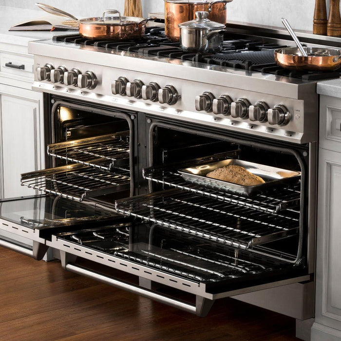 ZLINE 60 in. Professional Gas Burner with Brass Burners and 7.6 cu. ft. Electric Oven In Stainless Steel RA-BR-60