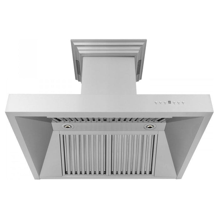 ZLINE 60 in. Stainless Steel Wall Range Hood with Built-in CrownSound Bluetooth Speakers 697CRN-BT-60