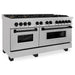 ZLINE 60 Inch Autograph Edition Dual Fuel Range in Stainless Steel with Matte Black Accents, RASZ-60-MB