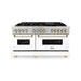 ZLINE 60 Inch Autograph Edition Dual Fuel Range In Stainless Steel with White Matte Door and Gold Accents RAZ-WM-60-G