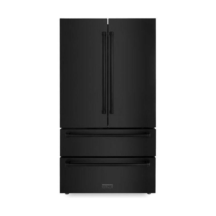 ZLINE Appliance Package - 30 in. Dual Fuel Range, Microwave, Refrigerator in Black Stainless, 3KPR-RABOTRH30