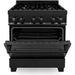 ZLINE Appliance Package - 30 In. Dual Fuel Range, Range Hood, Microwave and Dishwasher in Black Stainless Steel, 4KP-RABRH30-MWDWV