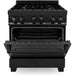 ZLINE Appliance Package - 30 in. Dual Fuel Range, Range Hood, Microwave Drawer, Refrigerator in Black Stainless, 4KPR-RABRH30-MW