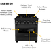 ZLINE Appliance Package - 30 in. Dual Fuel Range, Range Hood, Microwave Drawer, Refrigerator in Black Stainless, 4KPR-RABRH30-MW