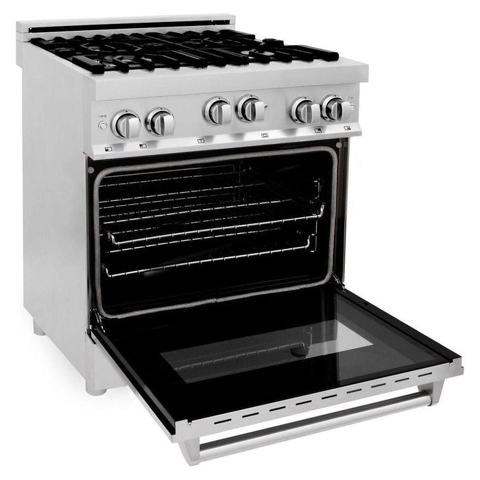 ZLINE Appliance Package - 30 In. Gas Range and Over-The-Range Microwave in Stainless Steel, 2KP-RGOTRH30