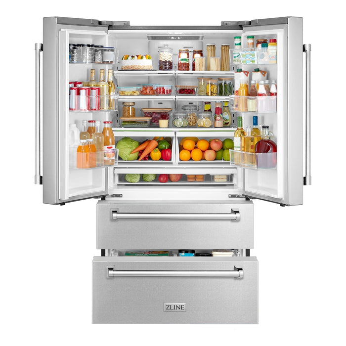 ZLINE Appliance Package - 30 in. Gas Range, Microwave, 3 Rack Dishwasher, Refrigerator, 4KPR-RGOTRH30-DWV