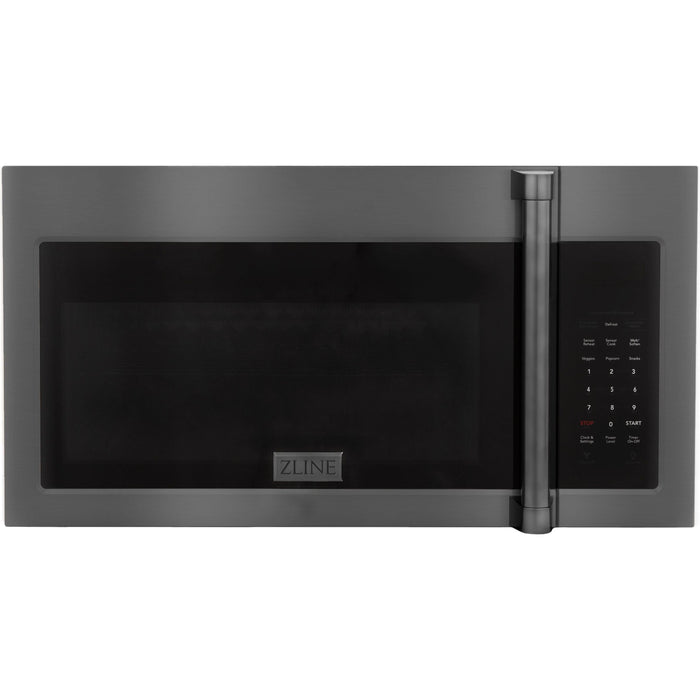 ZLINE Appliance Package - 30 in. Gas Range, Microwave, Refrigerator in Black Stainless, 3KPR-RGBOTRH30