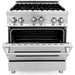 ZLINE Appliance Package - 30 in. Gas Range, Range Hood, 3 Rack Dishwasher, Refrigerator, 4KPR-RGRH30-DWV