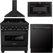 ZLINE Appliance Package - 30 In. Gas Range, Range Hood, Microwave and Dishwasher in Black Stainless Steel, 4KP-RGBRH30-MWDWV