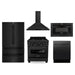 ZLINE Appliance Package - 30 in. Gas Range, Range Hood, Microwave Oven, Dishwasher, Refrigerator, 5KPR-RGBRH-MWDWV