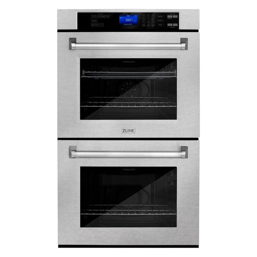 ZLINE Appliance Package - 30 in. Professional Double Wall Oven, 30 in. Rangetop, Range Hood In DuraSnow® Stainless Steel, 3KP-RTSRH30-AWD