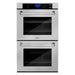 ZLINE Appliance Package - 30 in. Professional Double Wall Oven, 36 in. Rangetop, Over The Range Convection Microwave In DuraSnow® Stainless Steel, 3KP-RTSOTR30-AWD