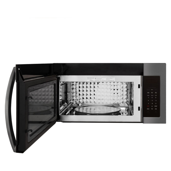 ZLINE Appliance Package - 30 in. Rangetop, Over The Range Convection Microwave With Modern Handle In Black Stainless Steel, 2KP-RTBOTR30