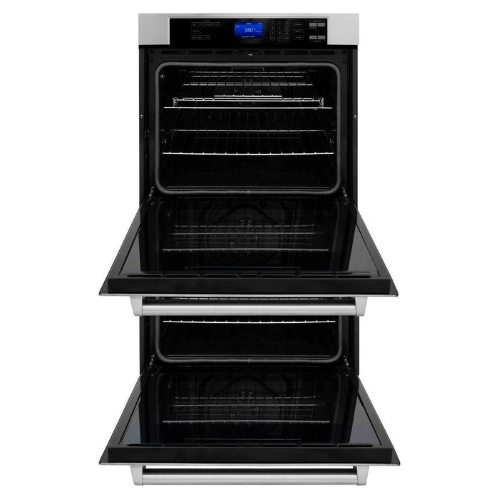 ZLINE Appliance Package - 30" Professional Double Wall Oven, 36" Rangetop, Range Hood In Stainless Steel, 3KP-RTRH36-AWD