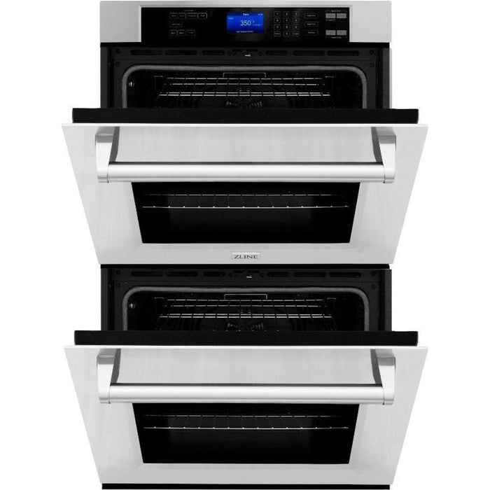 ZLINE Appliance Package - 30" Professional Double Wall Oven, 48" Rangetop, Range Hood In Stainless Steel, 3KP-RTRH48-AWD