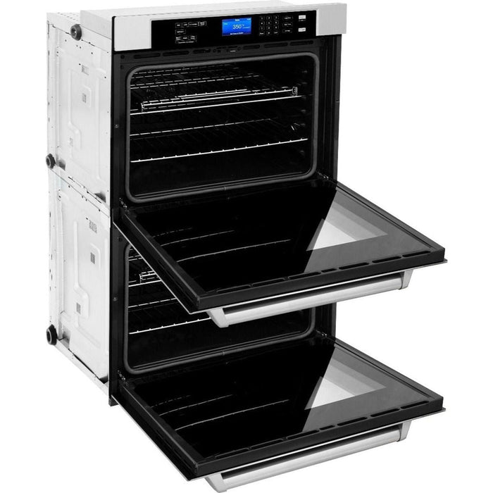 ZLINE Appliance Package - 30" Professional Double Wall Oven, 48" Rangetop, Range Hood In Stainless Steel, 3KP-RTRH48-AWD