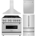 ZLINE Appliance Package - 36 in. Dual Fuel Range, Range Hood, 3 Rack Dishwasher, Refrigerator, 4KPR-RARH36-DWV