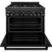 ZLINE Appliance Package - 36 In. Dual Fuel Range, Range Hood, Dishwasher in Black Stainless Steel, 3KP-RABRH36-DWV